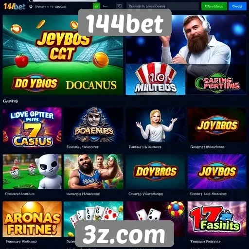 Diversidade de jogos disponíveis na plataforma 144bet